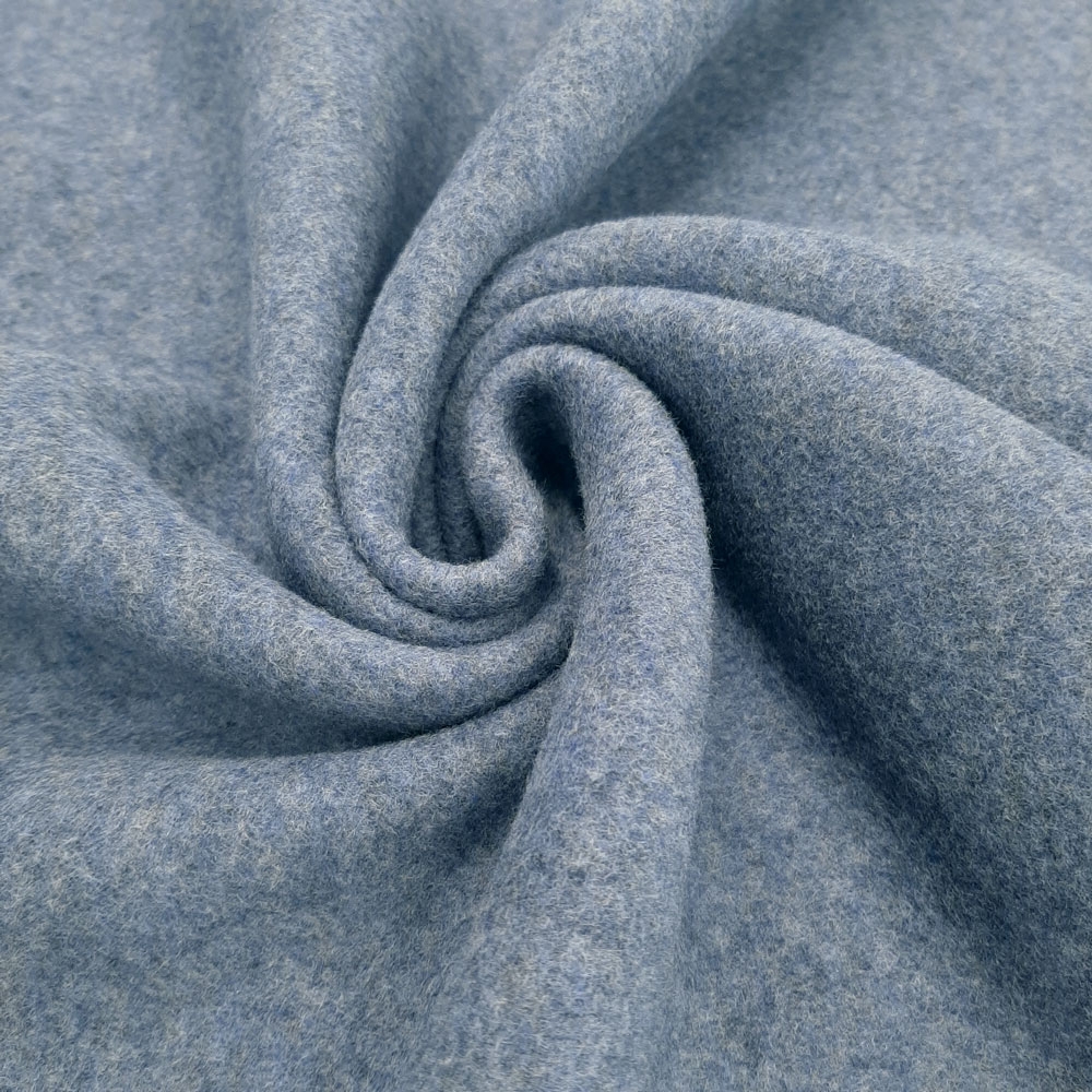 Organic Cotton Fleece- hoge kwaliteit katoen fleece - organisch katoen - Blauw-Melange