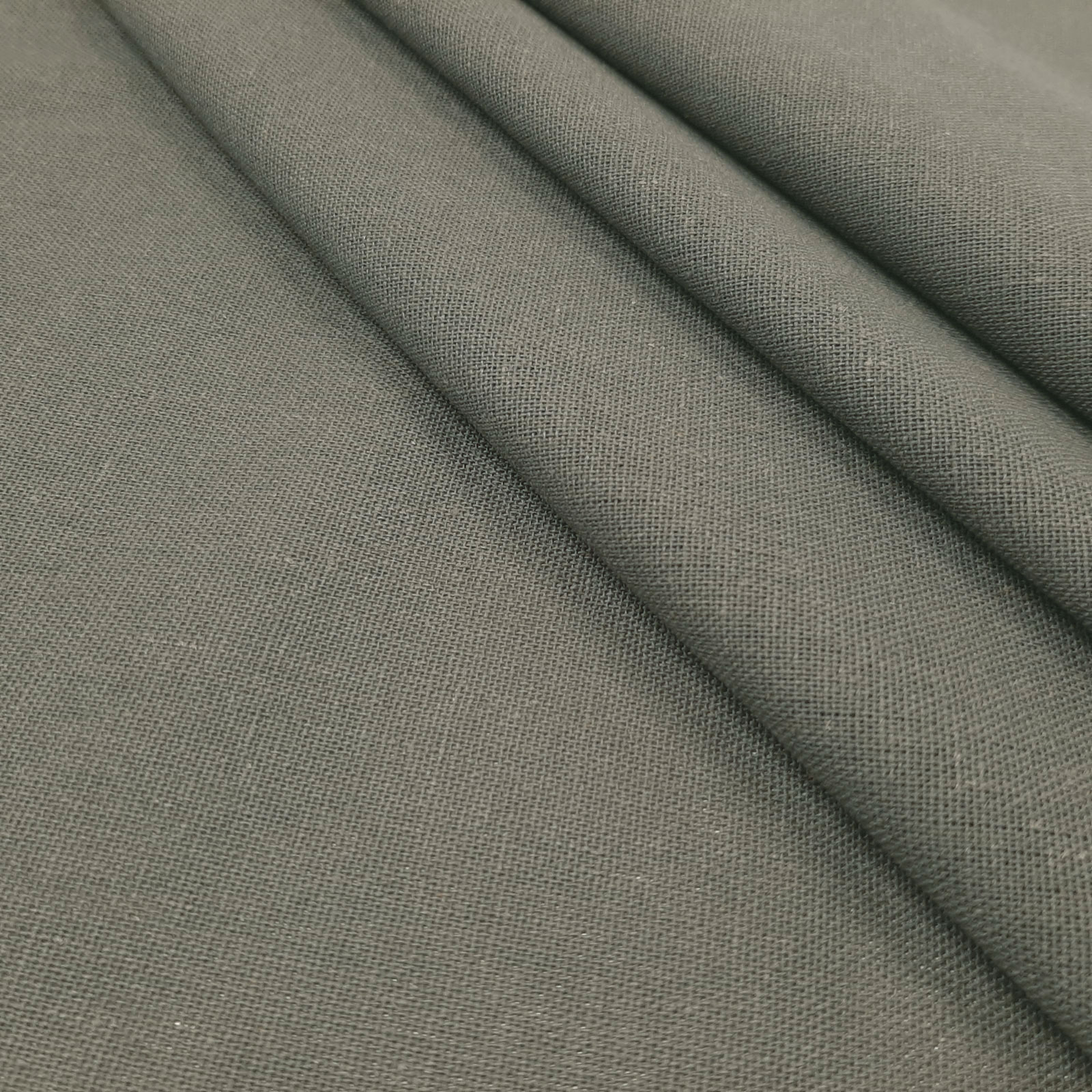Bella - natuurlijk linnen katoenen stof - Donkergrijs