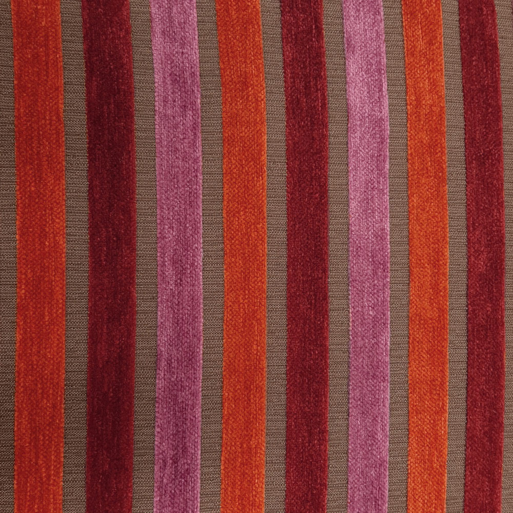 Aika - Decoratie- en meubelstof met strepen - Taupe (Berry,Terracotta,Bordeaux)
