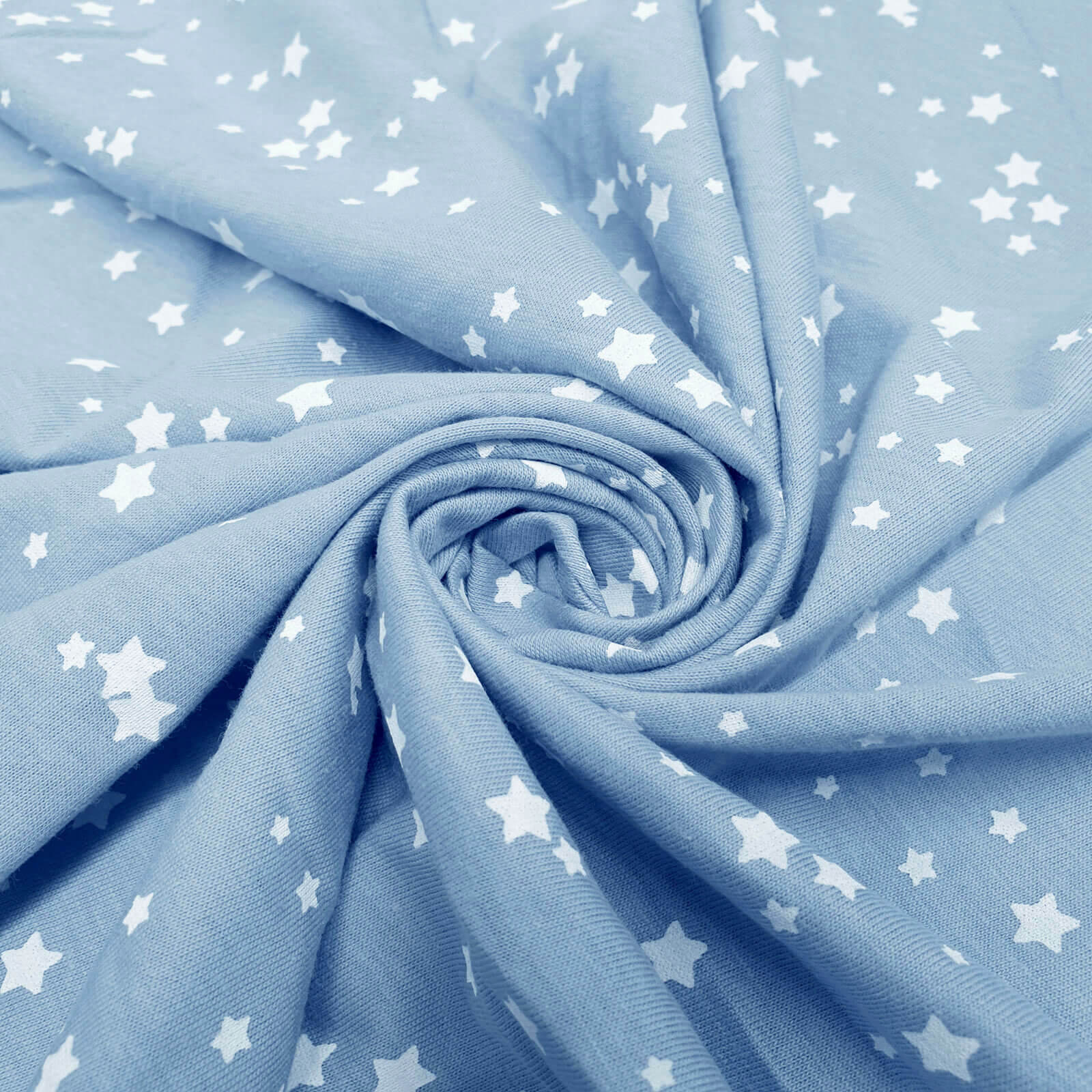 Felo - Katoenen tricot met sterren - Lichtblauw
