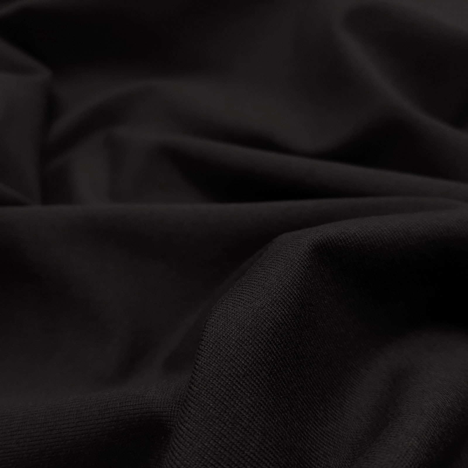 Junus - Merino fijne jersey, zwaar - Zwart